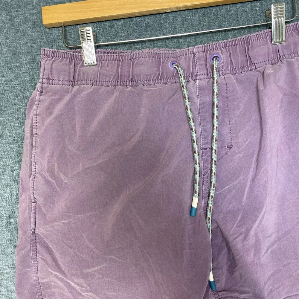 STWD Swim Shorts Mens Medium Purple Drawstring Waist Flat Front Mesh Lined Beach